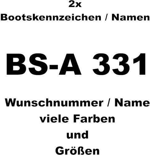 Bootskennzeichen wunschschrift - bootskennzeichen,