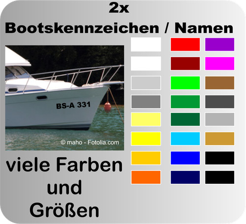 Bootskennzeichen wunschschrift - bootskennzeichen,