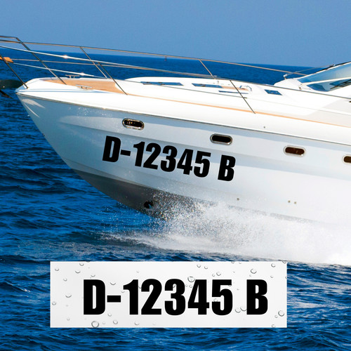 Bootskennzeichen aufkleber - 2x,