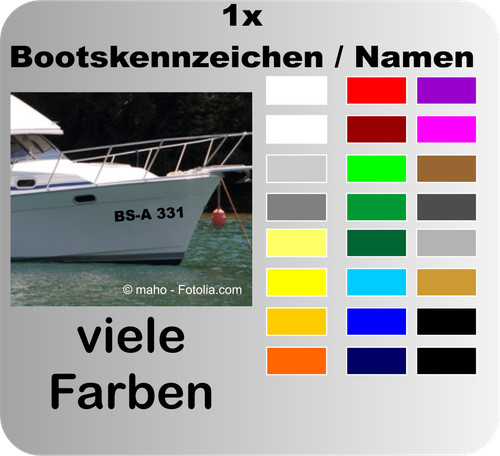 Bootskennzeichen wunschschrift - bootskennzeichen,